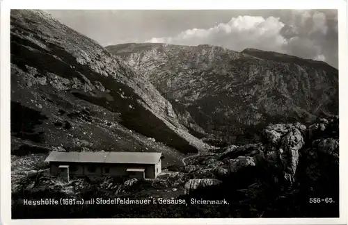 Admont und Gesäuse/Steiermark - Gesäuse: Hesshütte mit Studelfeldmauer -316872