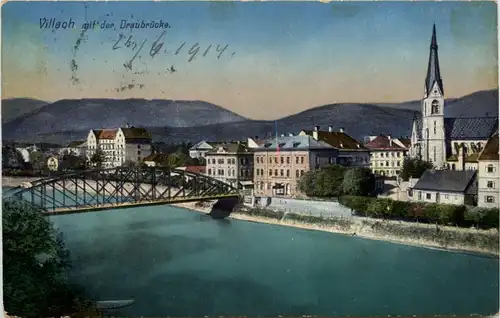 Villach/Kärnten - Villach, mit Draubrücke -317776