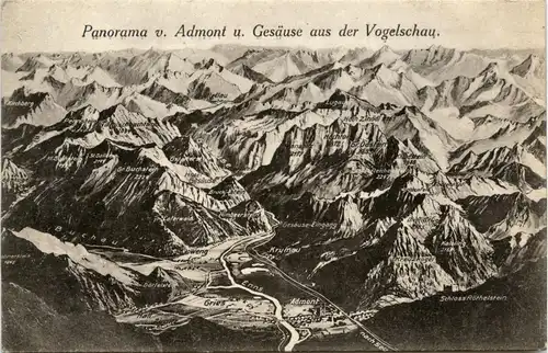 Admont: Panorama v.Admont und Gesäuse aus der Vogelschau -317168