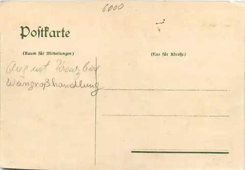 Werbekarte Wingrosshandel August Kreuz - Ahrweiler Frankfurt - Litho -283918