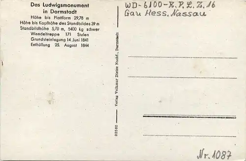 Darmstadt - 100 Jahre Ludwigssäule 1944 -283966