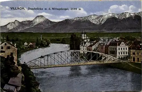 Villach/Kärnten - Villach, Draubrücke m.d. Mittagskogel -317714