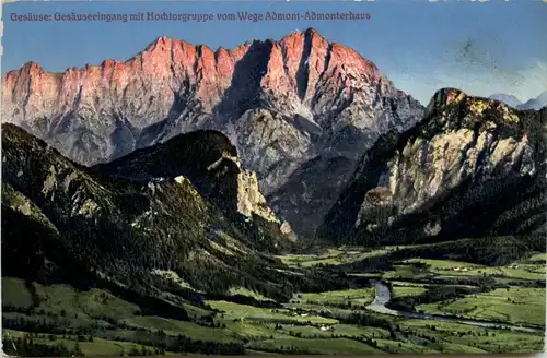 Gesäuseeingang mit Hochtorgruppe vom Wege Admont-Admonterhaus -316796