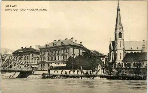 Villach/Kärnten - Villach, Draukai und Nikolaikirche -317524