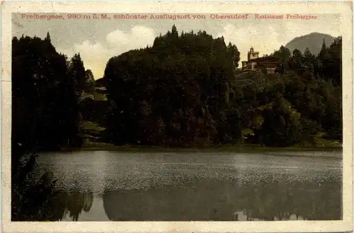 Oberstdorf, Freibergsee mit Restaurant, schönster Ausflugsort -318770