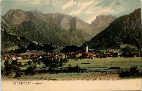 Oberstdorf/Allgäu und Umgebubung - Oberstdorf, von Norden -318744