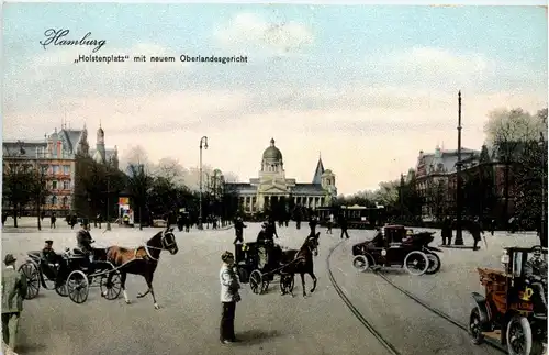 Hamburg, Holstenplatz mit neuem Oberlandesgericht -318964