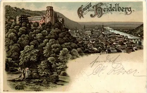 Gruss aus Heidelberg - Litho -283878