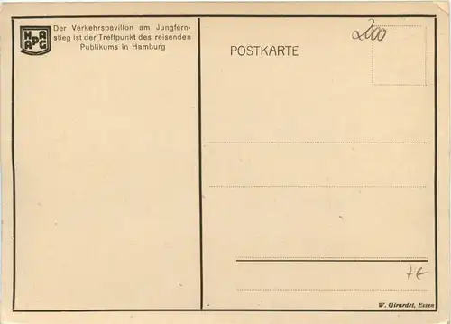 Hamburg, Verkehrspavillon der Hamburg-Amerika Linie am Jungfernstieg -319130