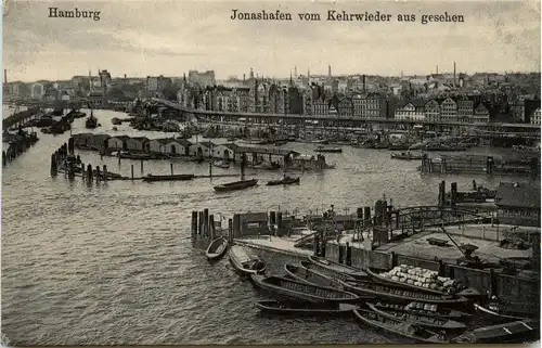 Hamburg, Jonashafen vom Kehrwieder aus gesehen -319040