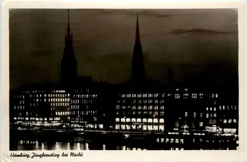 Hamburg/diverse Stadtteile - Hamburg, Jungfernstieg bei Nacht -319120