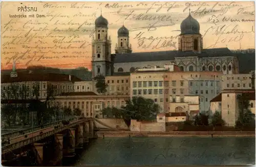 Passau/Bayern - Passau, Innbrücke mit Dom -319330