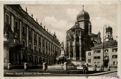 Passau/Bayern - Passau, Bischöfliche Residenz mit Dom Ostseite -319370