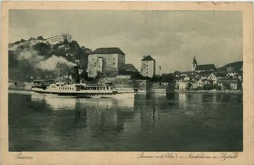 Passau/Bayern - Passau, Donau mit Ober- und Niederhaus und Ilgstadt -319300