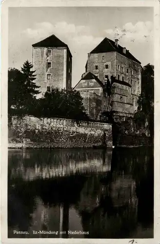 Passau/Bayern - Passau, Ilz-Mündung mit Niederhaus -319360