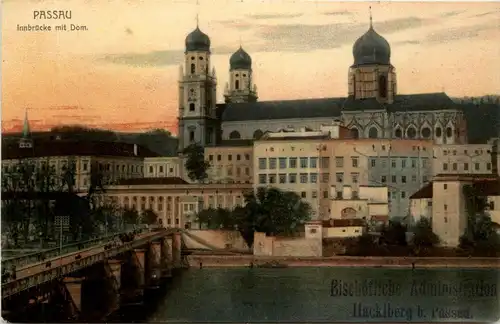 Passau/Bayern - Passau, Innbrücke mit Dom -319550