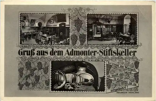 Admont und Gesäuse/Steiermark - Admont: Stiftskeller, Grüsse -318602