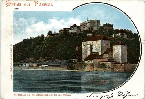 Passau/Bayern - Passau, Niederhaus am Zusammenfluss der Ilz und Donau -319726