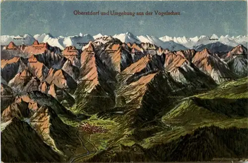 Oberstdorf/Allgäu und Umgebubung - Oberstdorf, aus der Vogelschau -318772