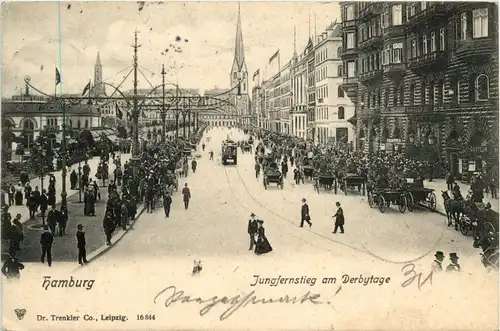 Hamburg/diverse Stadtteile - Hamburg, Jungferstieg am Derbytage -319174