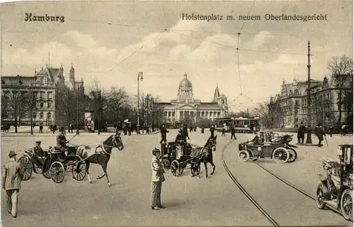 Hamburg, Holstenplatz mit neuem Oberlandesgericht -318966