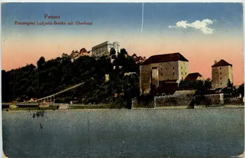 Passau/Bayern - Passau, Prinzregent Luitpold-Brücke mit Oberhaus -319288