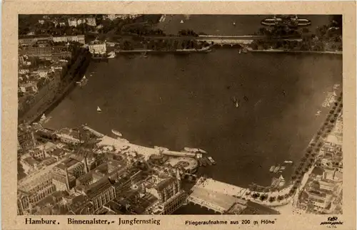 Hamburg, Jungfernstieg, Binnenalster Fliegeraufnahme -319112