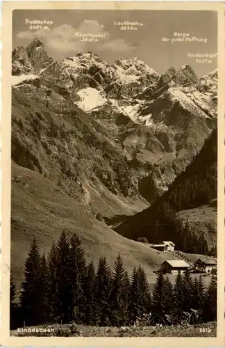 Oberstdorf, Einödsbach mit Mädelegabelgruppe -318802