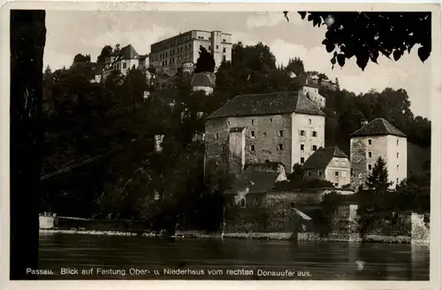 Passau, Blick auf Festung, Ober- und Niederhaus -319366