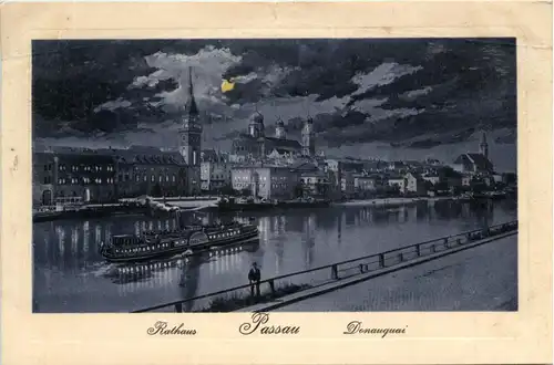 Passau/Bayern - Passau, Rathaus und Donaukai -319532