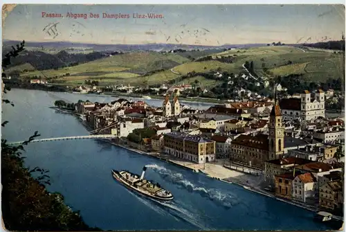 Passau/Bayern - Passau, Abgang des Dampfers Linz-Wien -319654