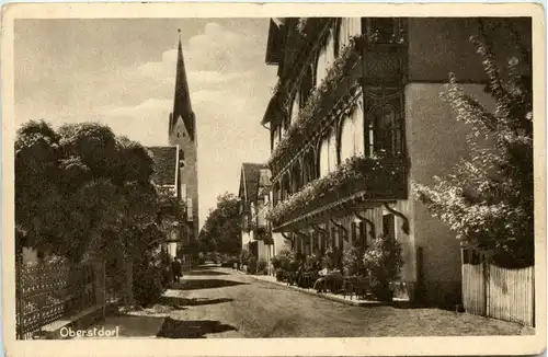 Oberstdorf, Kirchstrasse mit Hotel Löwen -319930