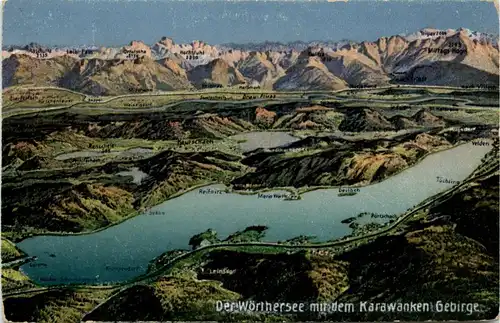 Wörthersee, Panorama mit dem Karawanken Gebirge -319808