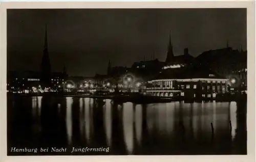 Hamburg/diverse Stadtteile - Hamburg, Jungfernstieg bei Nacht -319118