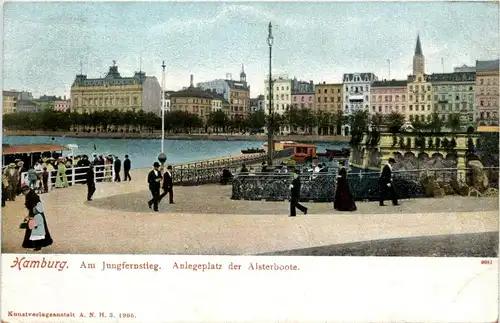 Hamburg, Am Jungfernstieg, Anlegeplatz der Alsterboote -319178