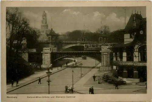 Hamburg, Bismarckdenkmal und Kersien-Miles-Brücke -319238