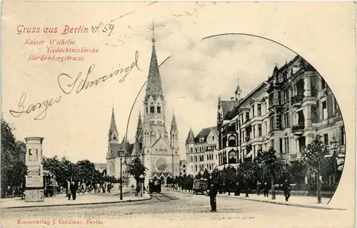 Berlin-Charlottenburg - Hardenbergstrasse, und K.W. Gedächtnis Kirche -320326