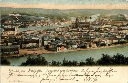 Passau/Bayern - Passau, Panorama vom Oberhaus -319578