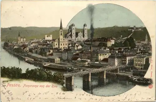 Passau/Bayern - Passau, Panorama von der Ries -320932