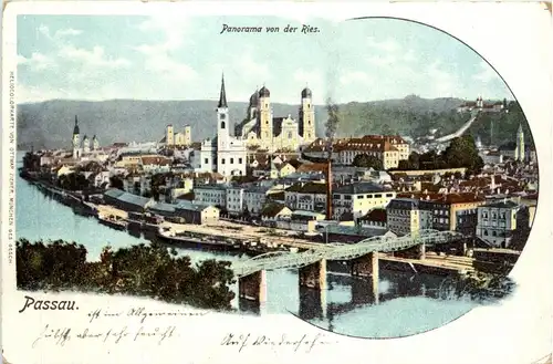 Passau/Bayern - Passau, Panorama von der Ries -320976