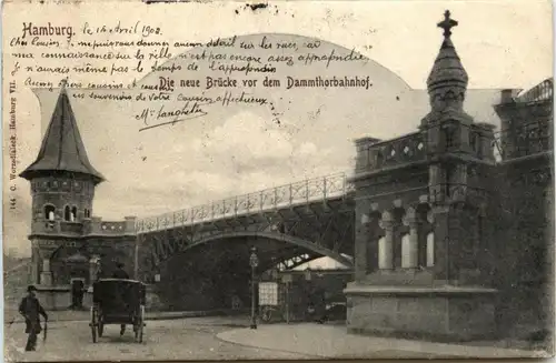 Hamburg - Die neue Brücke vor dem Dammtorbahnhof -321212