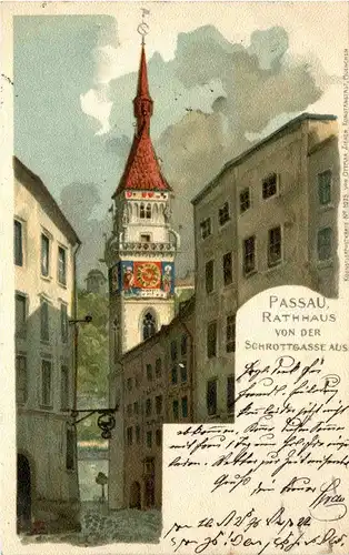 Passau/Bayern - Rathaus, von der Schrottgasse aus -321384