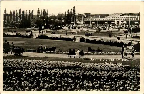 Berlin-Charlottenburg - Sommerblumen am Funkturm Berlin 1942 -320404