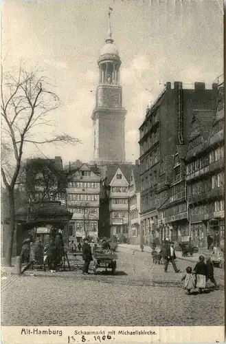 Hamburg/div.Stadtteile - Alt-Hamburg, Schaarmarkt mit Michaeliskirche -320442