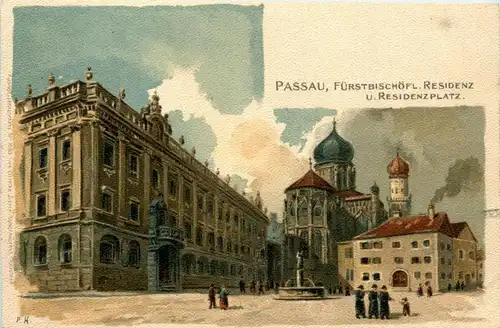 Passau/Bayern - Fürstbischöfliche Residenz und Residenzplatz -321354