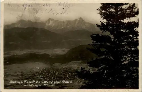 Villach - Blick v.d. Kanzelhöhe gegen Villach mit Mangart -321866