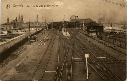 Ostende - Vue vers la Ville et Gare Maritime -285266