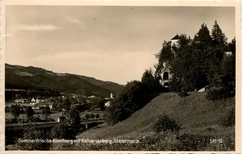 Steiermark/div. Orte und Umgebung - Kindberg, Mürztal mit Kalvarienberg -322784