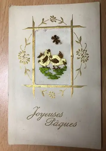 Joyeuses Paques - Gestickte Karte -S186