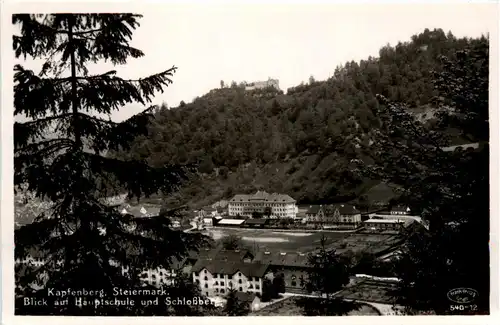 Kapfenberg, Blick auf Hauptschule und Schlossberg -323154